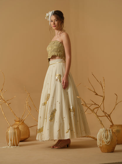 GOLD & IVORY SKIRT SET