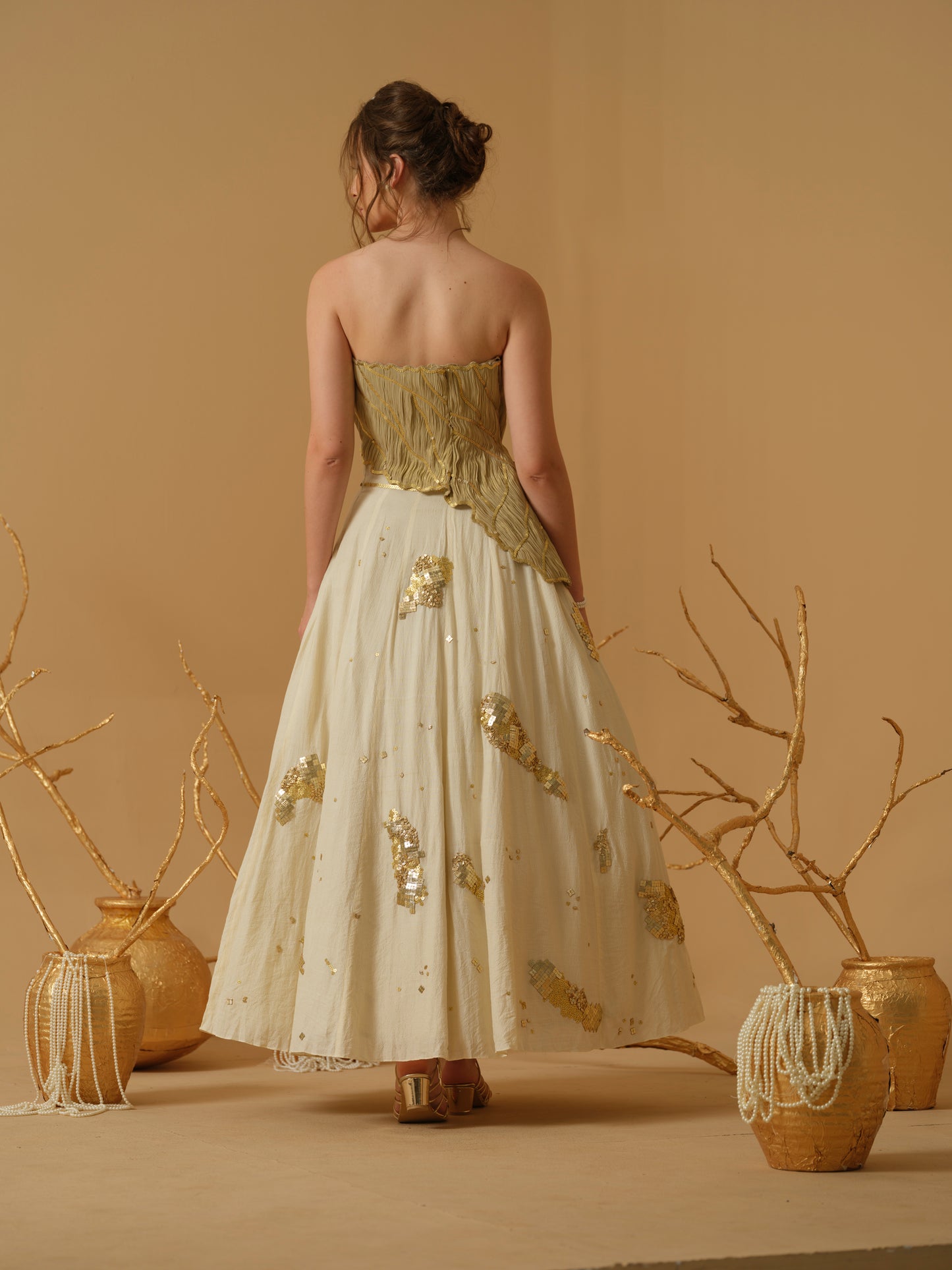 GOLD & IVORY SKIRT SET