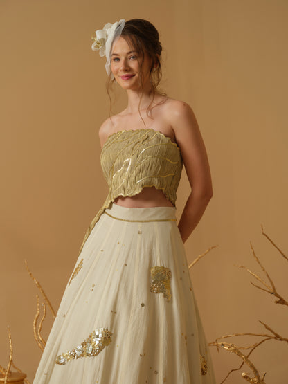 GOLD & IVORY SKIRT SET