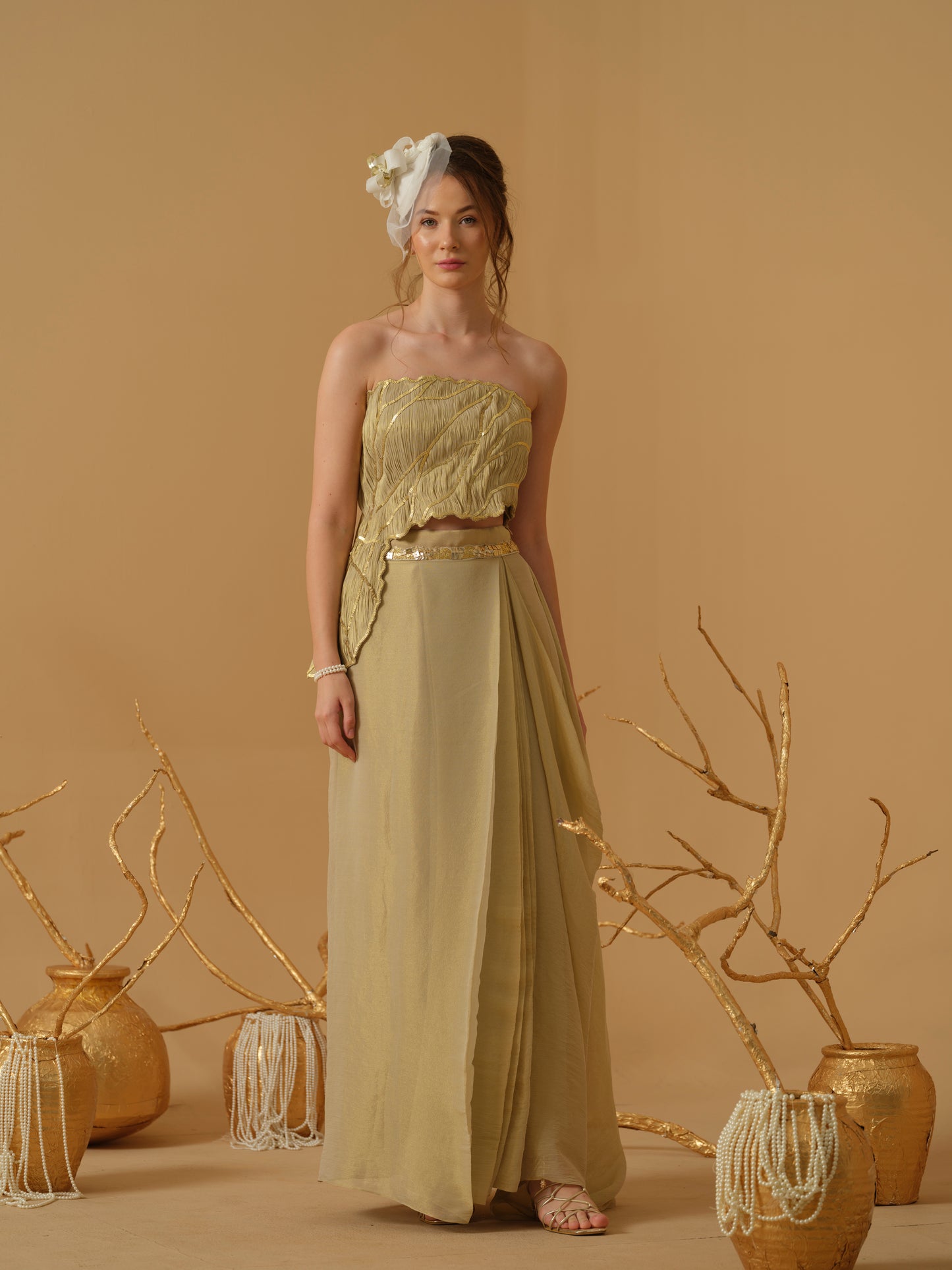 GOLD SKIRT SET