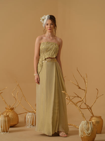 GOLD SKIRT SET
