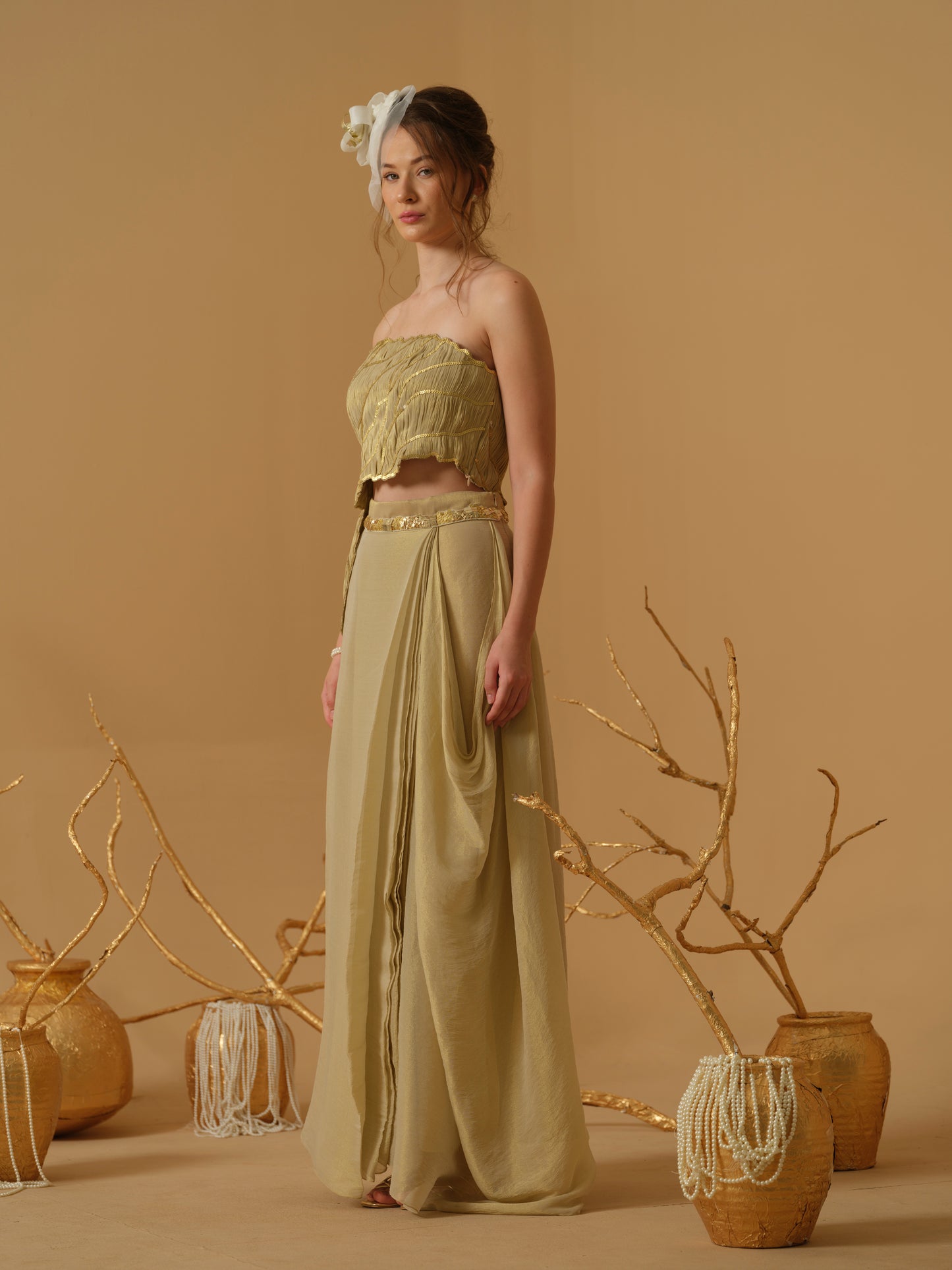 GOLD SKIRT SET