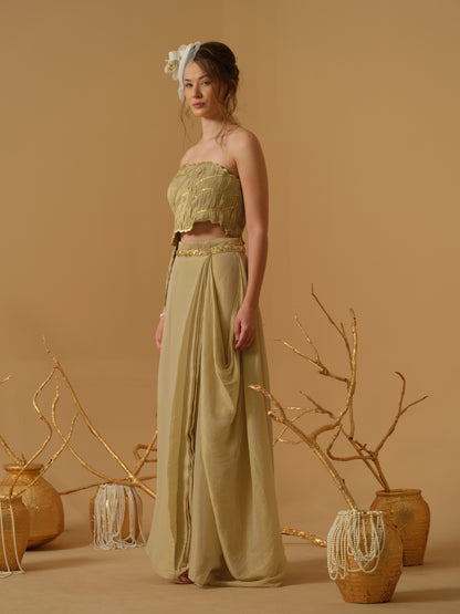 GOLD SKIRT SET