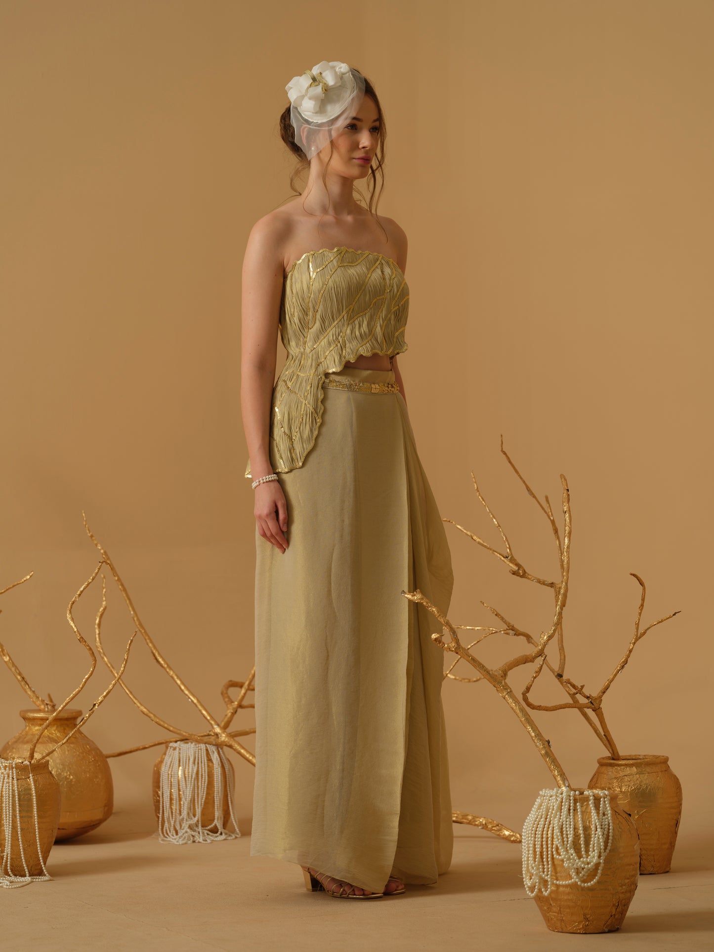 GOLD SKIRT SET
