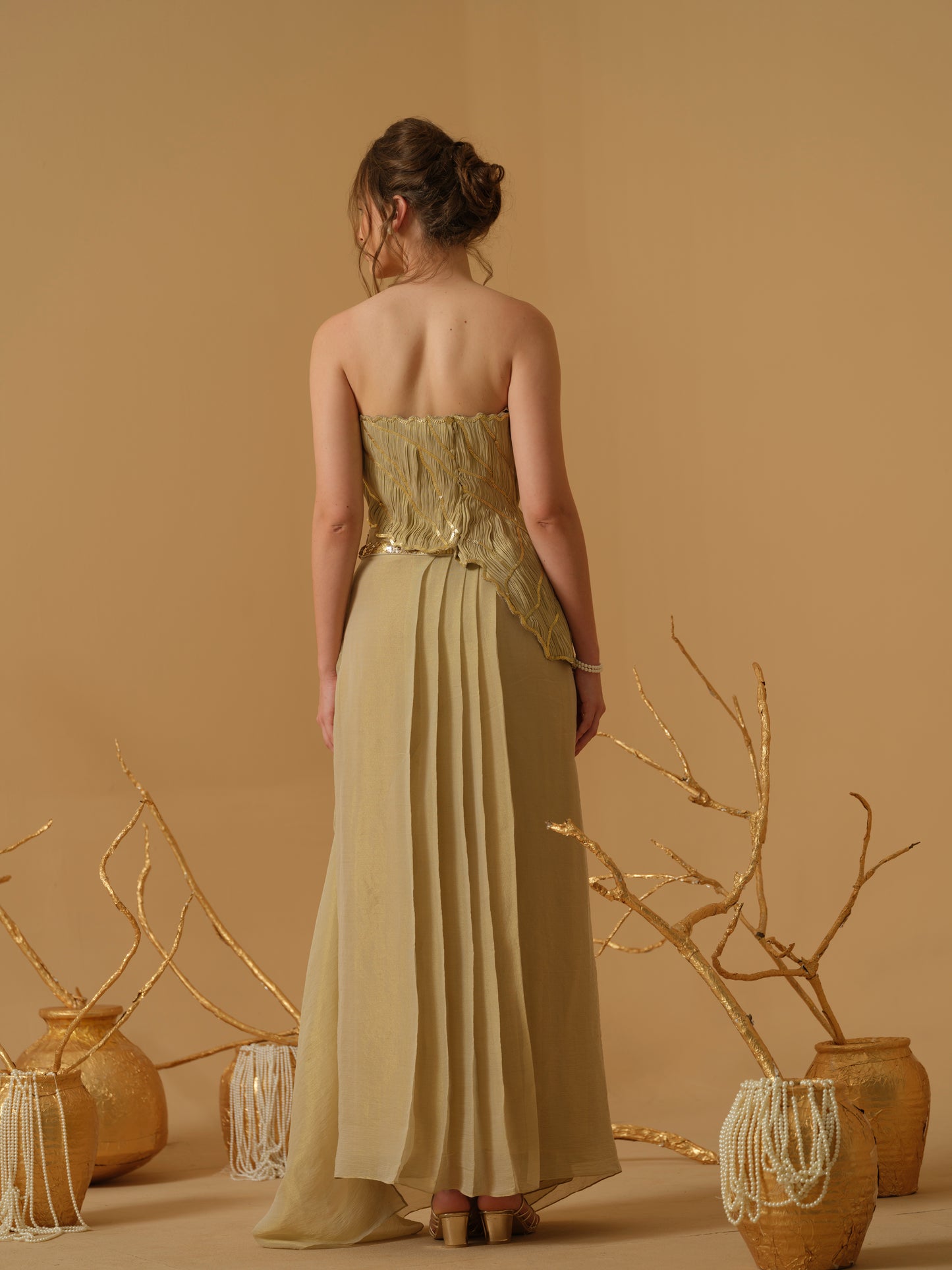 GOLD SKIRT SET