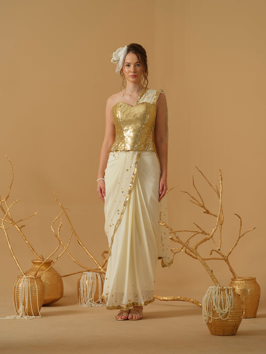 GOLD & IVORY SAREE