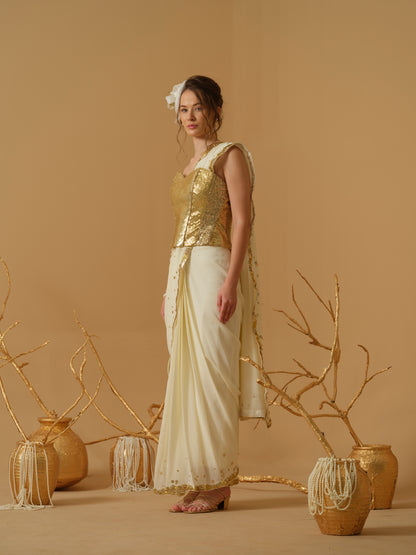 GOLD & IVORY SAREE