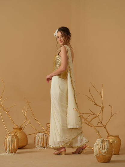GOLD & IVORY SAREE