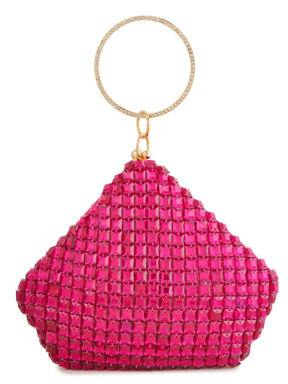 PINK SAPPHIRE DIAMOND HANDEMBROIDERED CLUTCH