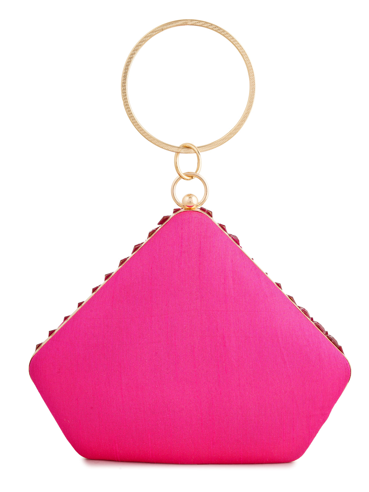 PINK SAPPHIRE DIAMOND HANDEMBROIDERED CLUTCH