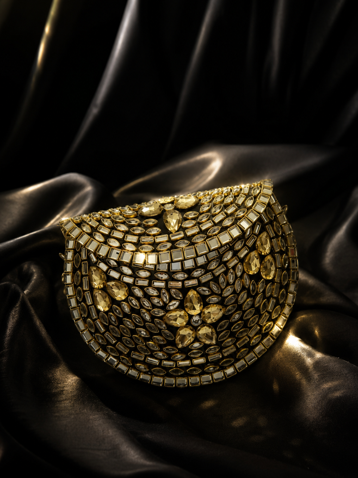 GOLDEN LUXE KUNDAN CLUTCH