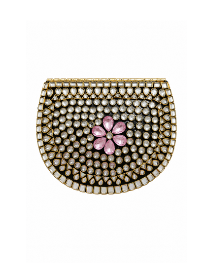 PINK LUXE KUNDAN CLUTCH