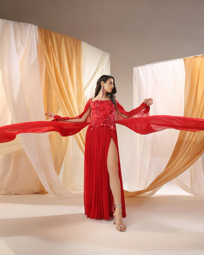 DEEP SCARLET GOWN