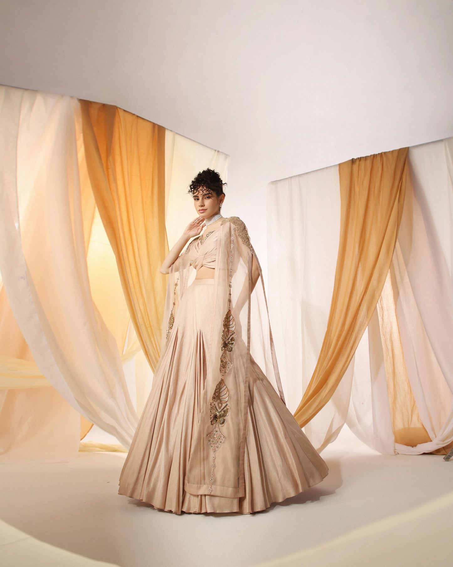 PEACH FUZZ LEHENGA SET