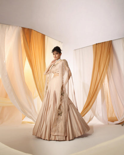 PEACH FUZZ LEHENGA SET