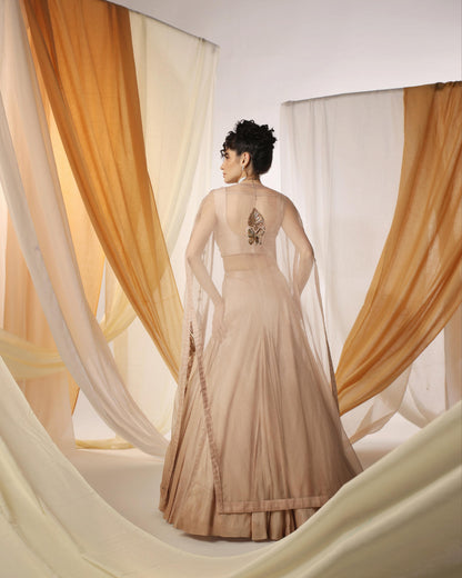 PEACH FUZZ LEHENGA SET