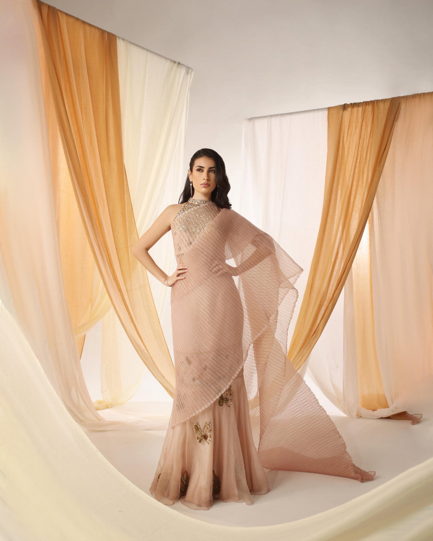 PEACH FUZZ CONCEPT SAREE
