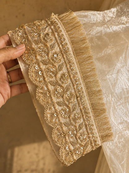 OFF WHITE SILK TISSUE KAFTAN SET