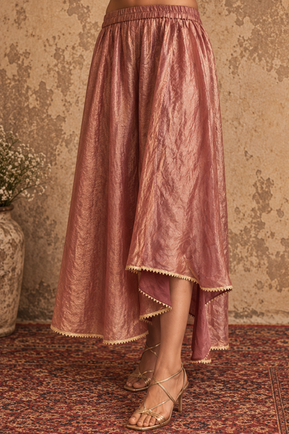 MAROON RED GOLD TIE UP KAFTAN SET