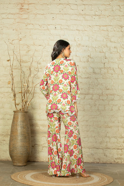 ANAM IVORY SHARARA PANT & SHORT KURTA