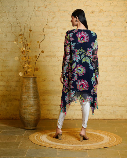 ANANYA NAVY BLUE TUNIC & DHOTI