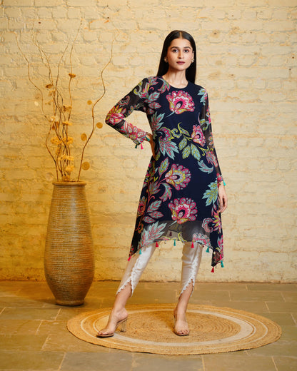 ANANYA NAVY BLUE TUNIC & DHOTI