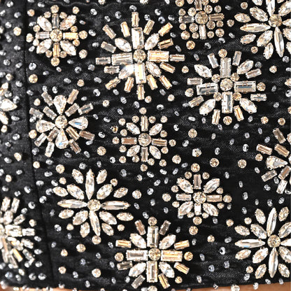 ASTRA CRYSTAL EMBELLISHED BLACK MINI SKIRT