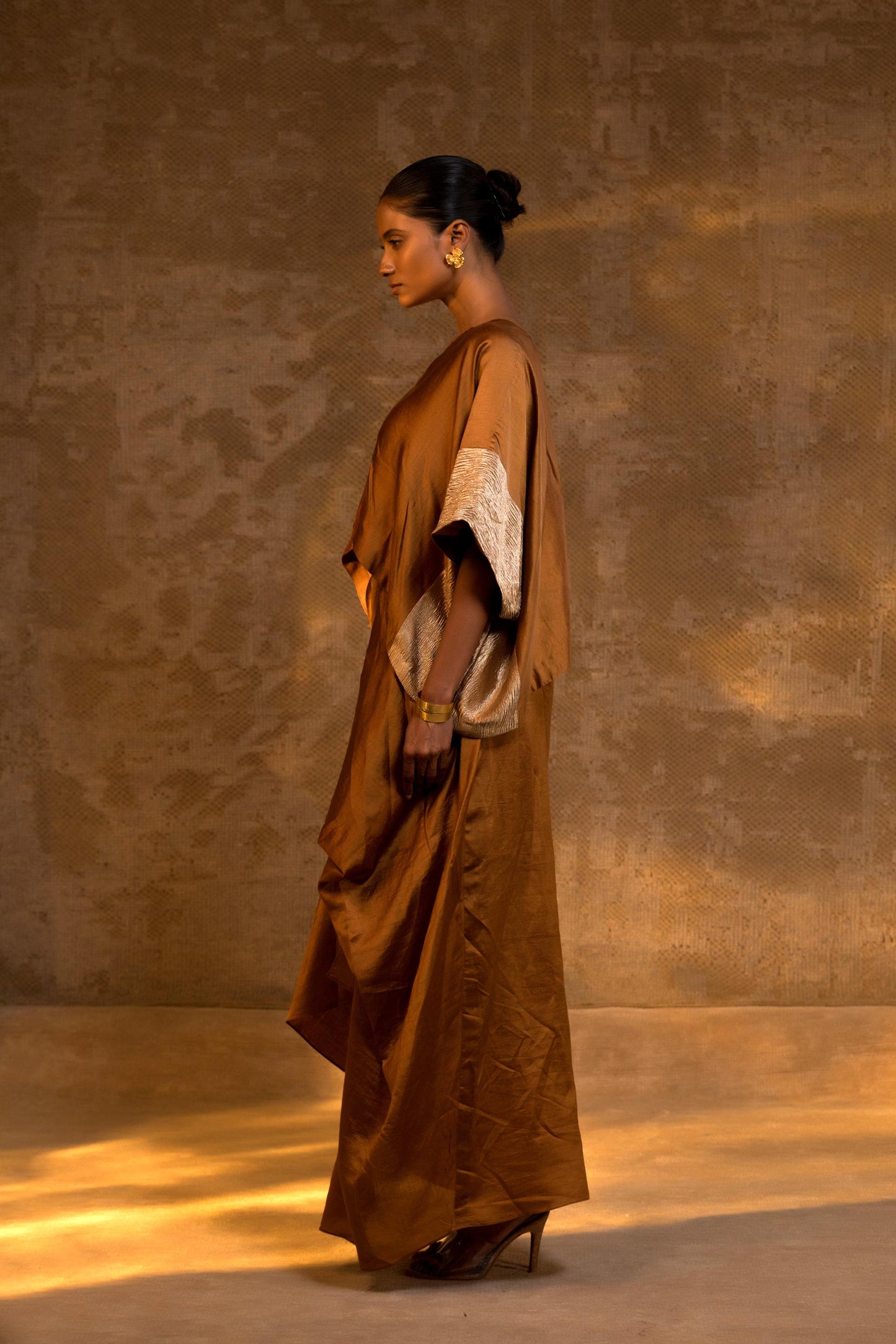 AGNEYA SILK DRAPED SKIRT SET