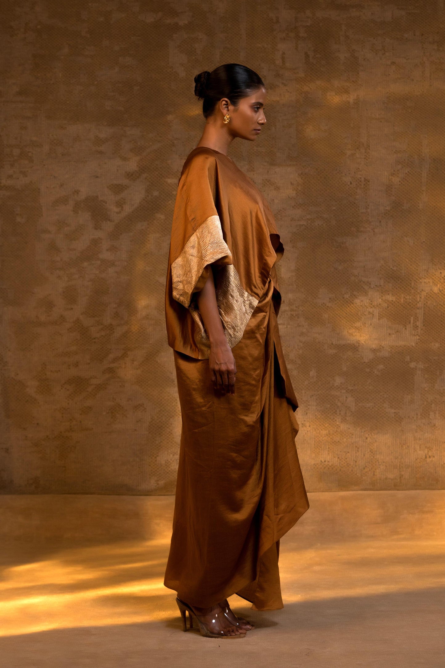 AGNEYA SILK DRAPED SKIRT SET