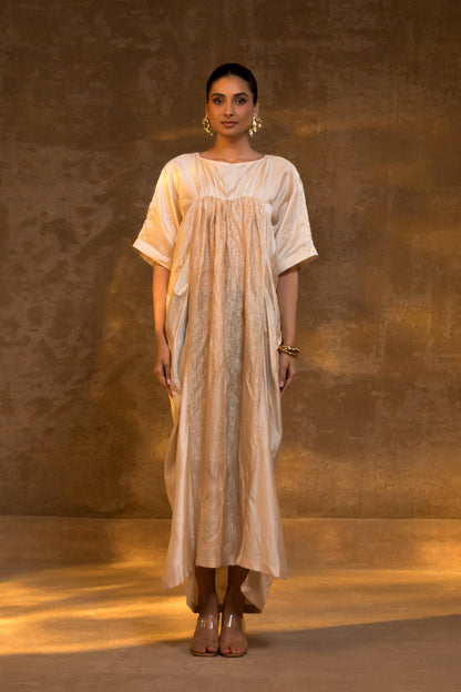 AGNEYA SILK & CRUSHED TISSUE KAFTAN DRESS