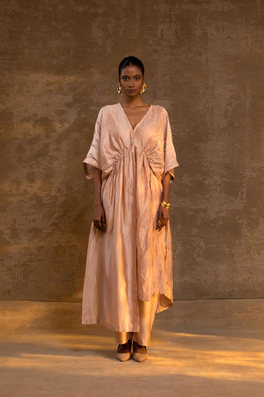 AGNEYA SILK & CRUSHED TISSUE KAFTAN SET