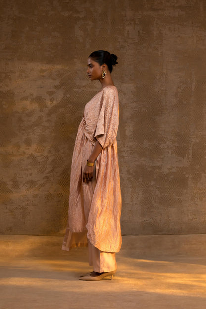 AGNEYA SILK & CRUSHED TISSUE KAFTAN SET