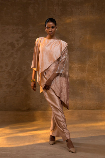 AGNEYA TISSUE & SILK LAYERED COORD SET