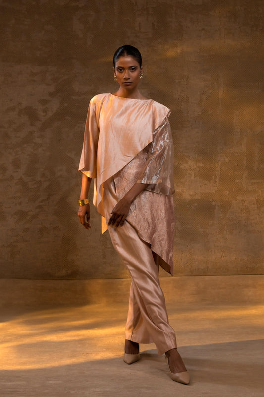 AGNEYA TISSUE & SILK LAYERED COORD SET