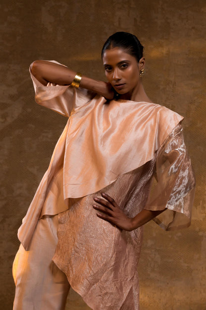 AGNEYA TISSUE & SILK LAYERED COORD SET