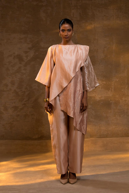 AGNEYA TISSUE & SILK LAYERED COORD SET