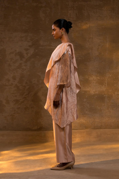AGNEYA TISSUE & SILK LAYERED COORD SET