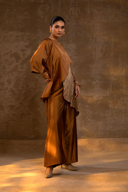AGNEYA TISSUE & SILK LAYERED COORD SET