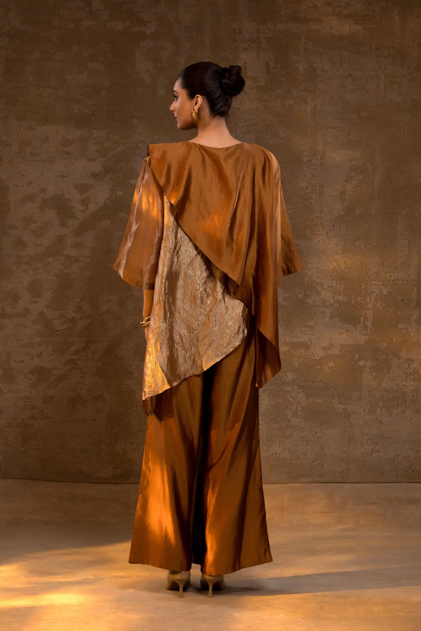 AGNEYA TISSUE & SILK LAYERED COORD SET