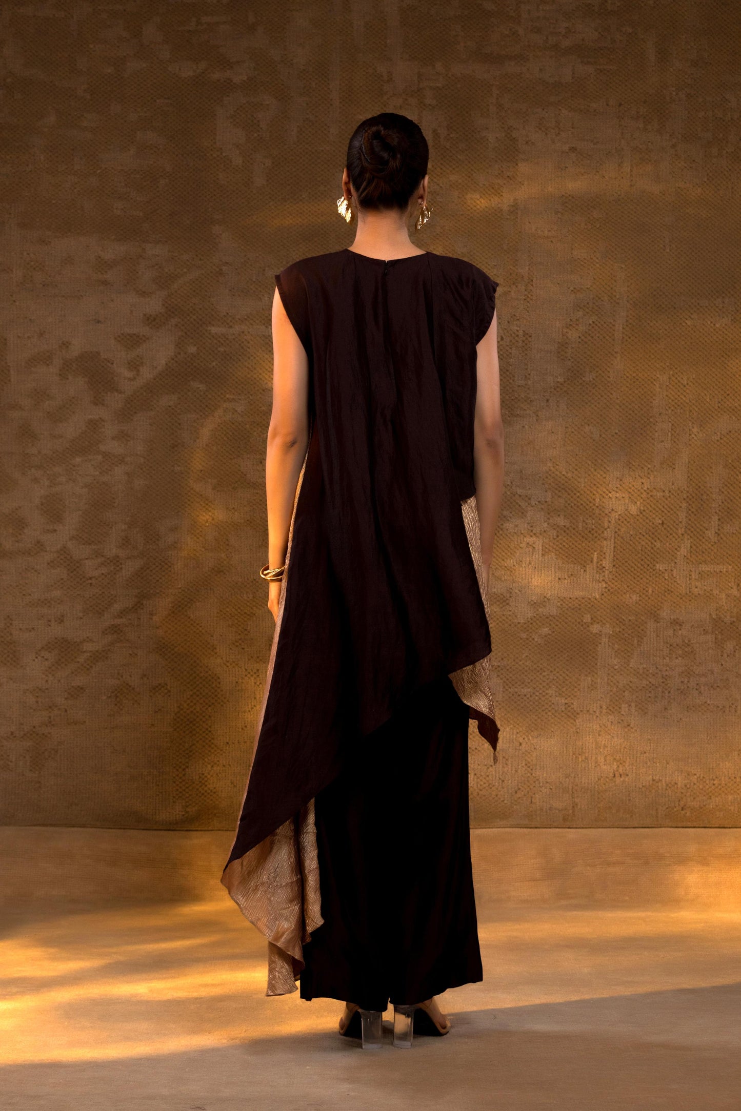 AGNEYA TISSUE & SILK LAYERED KURTA SET