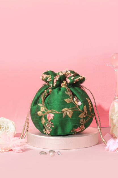 ATHENA EMBROIDERED ROUND POTLI
