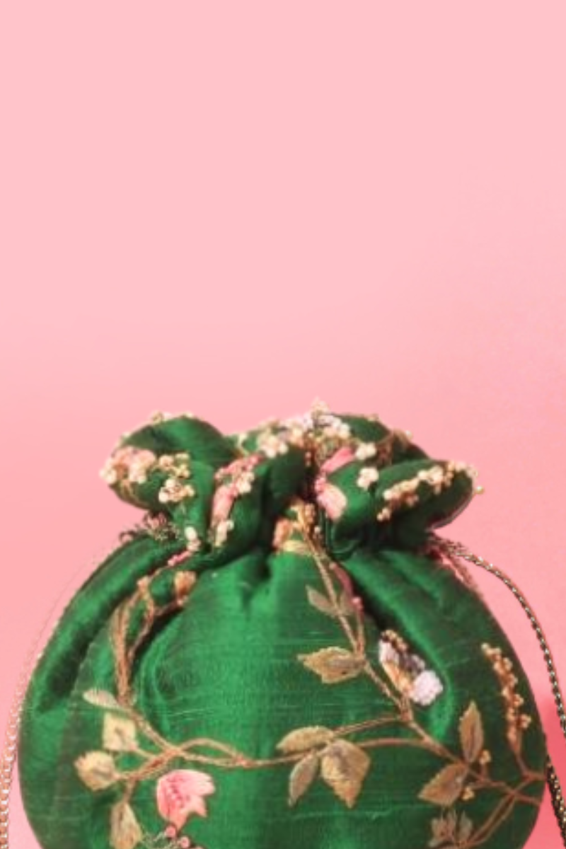 ATHENA EMBROIDERED ROUND POTLI