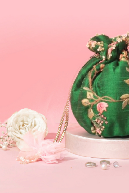 ATHENA EMBROIDERED ROUND POTLI