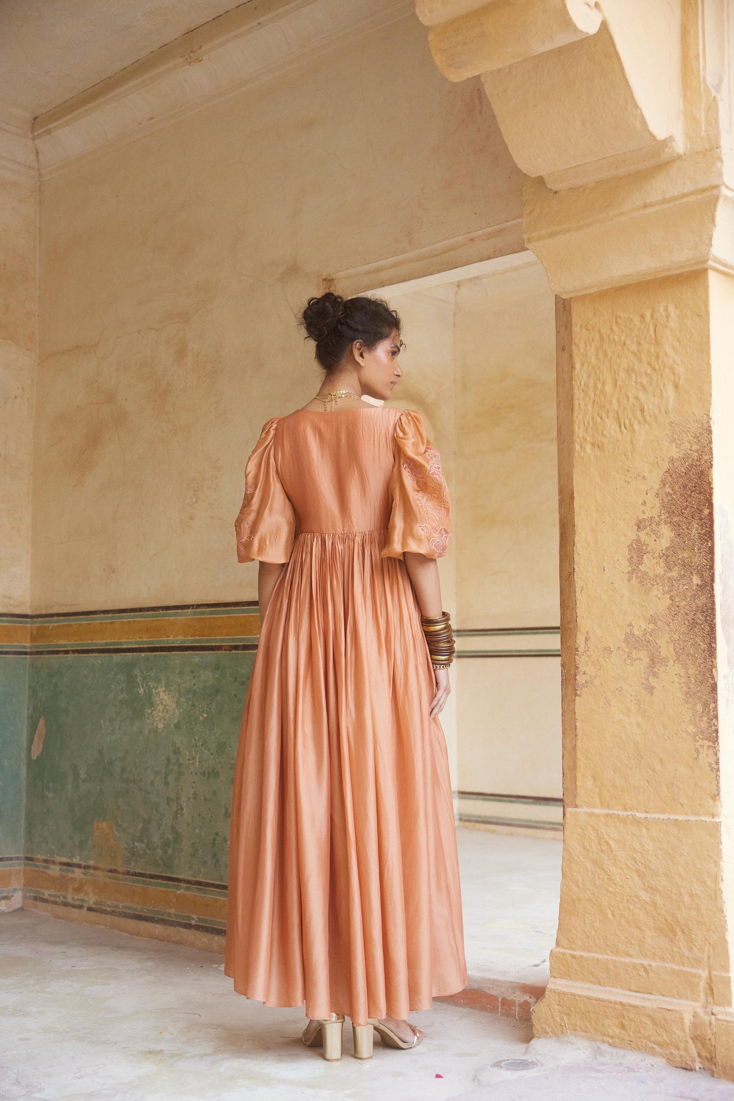 PEACHY ORANGE MAXI DRESS