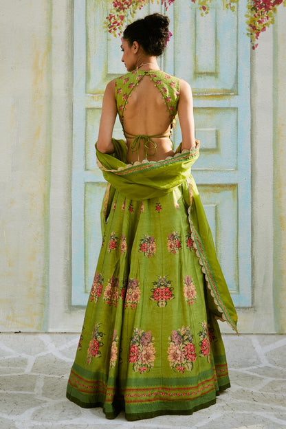 GREEN LEHENGA SET