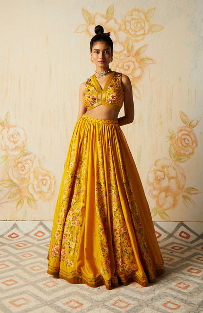 YELLOW LEHENGA SET