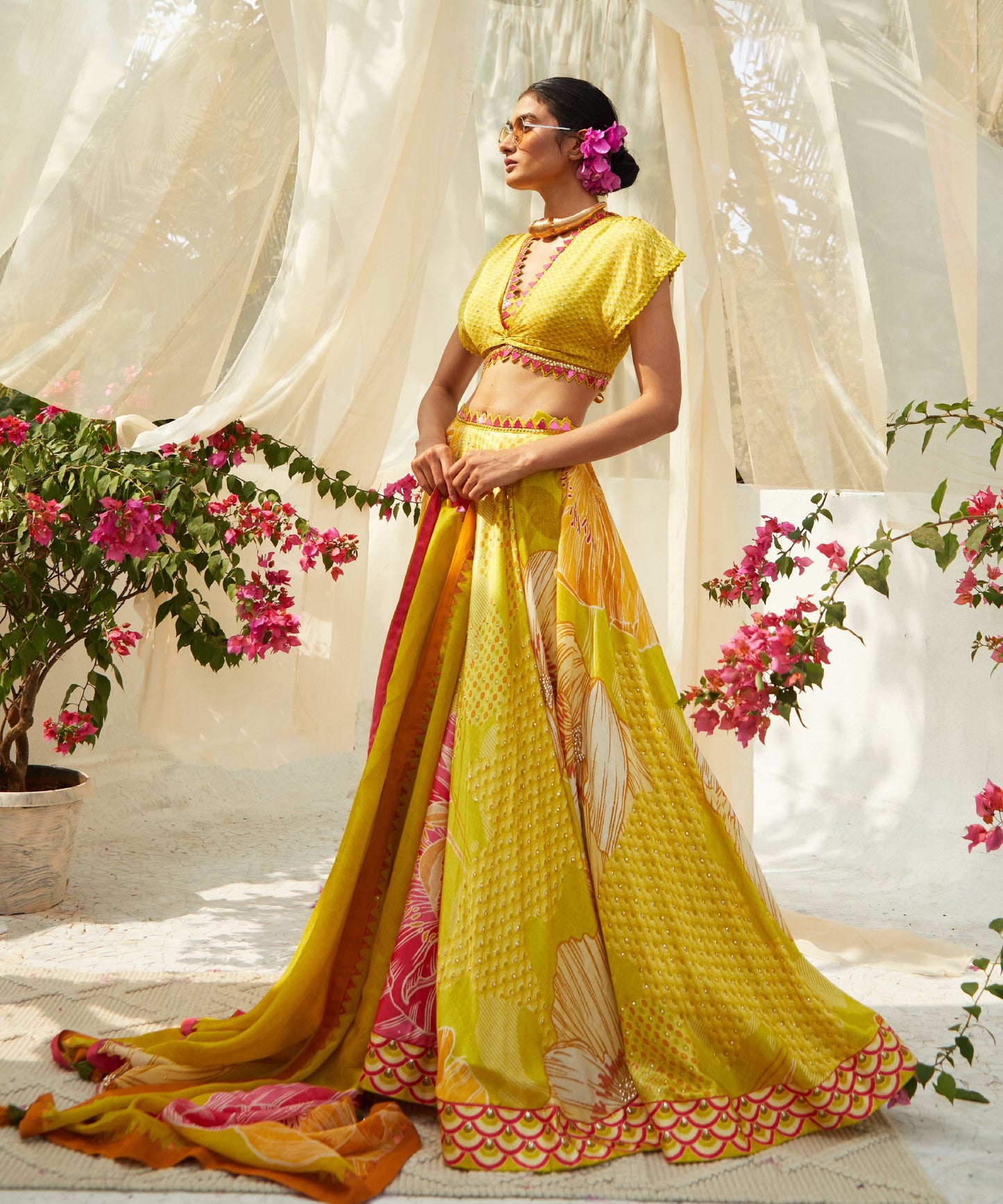 YELLOW  LEHENGA SET