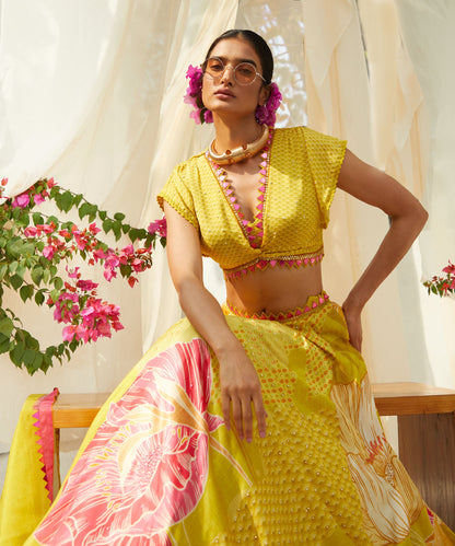 YELLOW  LEHENGA SET