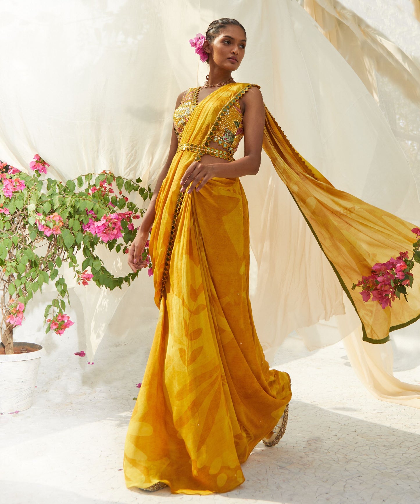 YELLOW  SAREE