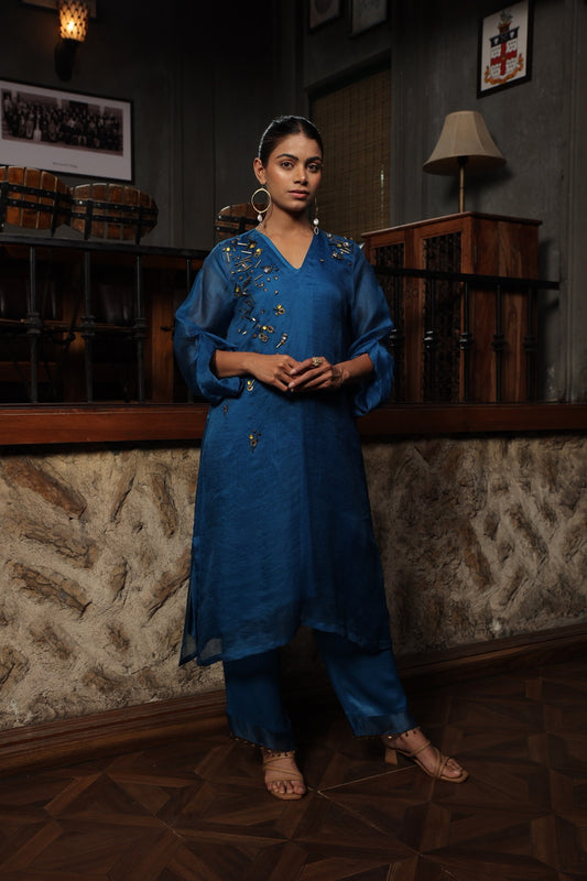 ZIYA 2 - ORGANZA A-LINE KURTA WITH PANT
